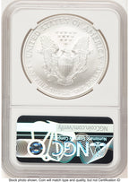 2008-W Reverse of 2007 Burnished Silver Eagle 1 oz Jeff Garrett Red Book NGC MS70
