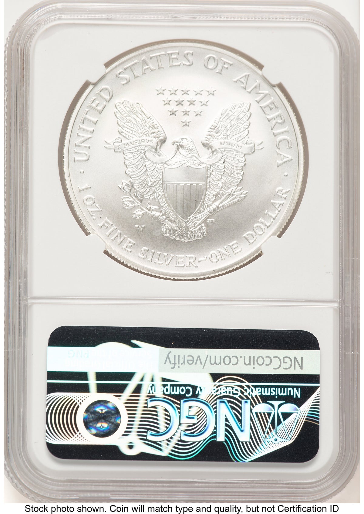 2008-W Reverse of 2007 Burnished Silver Eagle 1 oz Jeff Garrett Red Book NGC MS70