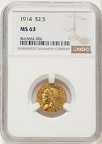 1914 $2.50 Indian Quarter Eagle NGC MS63 (506770025)