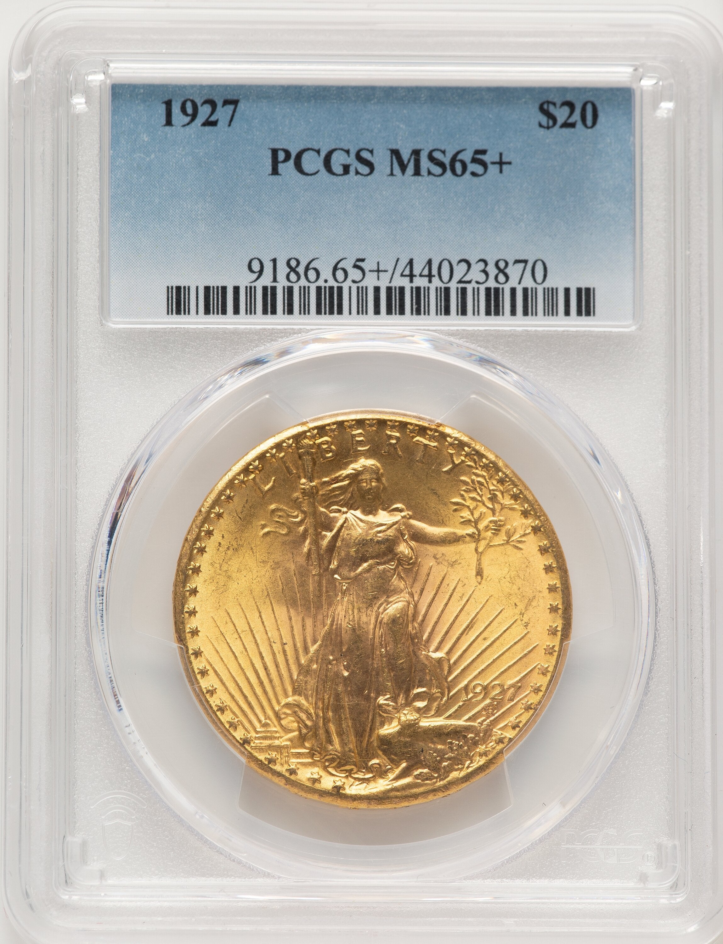1927 $20 Saint-Gaudens Double Eagle PCGS MS65+