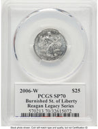 2006-W Burnished Platinum Eagle 1/4 oz Reagan Legacy Series Michael Reagan PCGS MS70