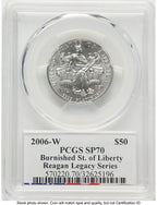 2006-W Burnished Platinum Eagle 1/2 oz Reagan Legacy Series Michael Reagan PCGS MS70