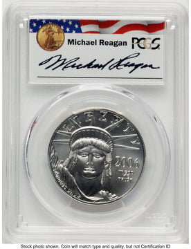 2006-W Burnished Platinum Eagle 1 oz Reagan Legacy Series Michael Reagan PCGS MS70
