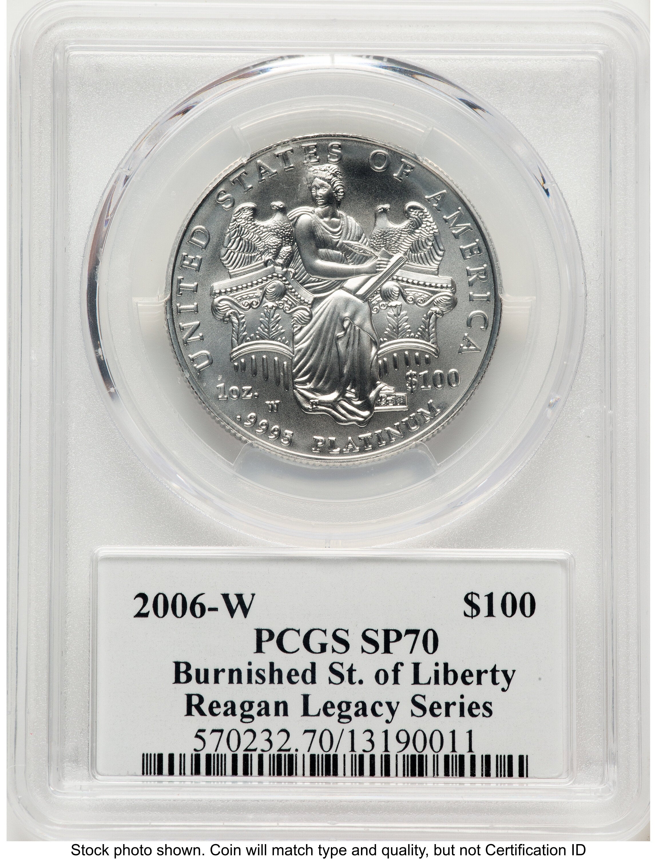 2006-W Burnished Platinum Eagle 1 oz Reagan Legacy Series Michael Reagan PCGS MS70
