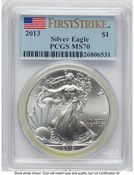 2013 Silver Eagle FS Flag PCGS MS70