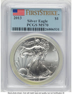 2013 Silver Eagle FS Flag PCGS MS70