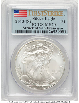 2013-(S) Silver Eagle FS Flag PCGS MS70