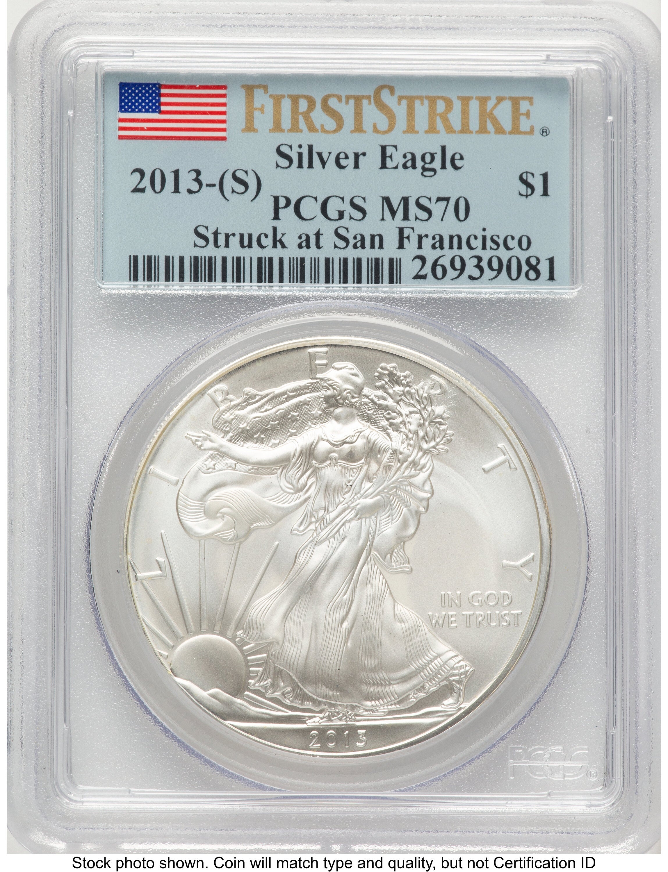2013-(S) Silver Eagle FS Flag PCGS MS70