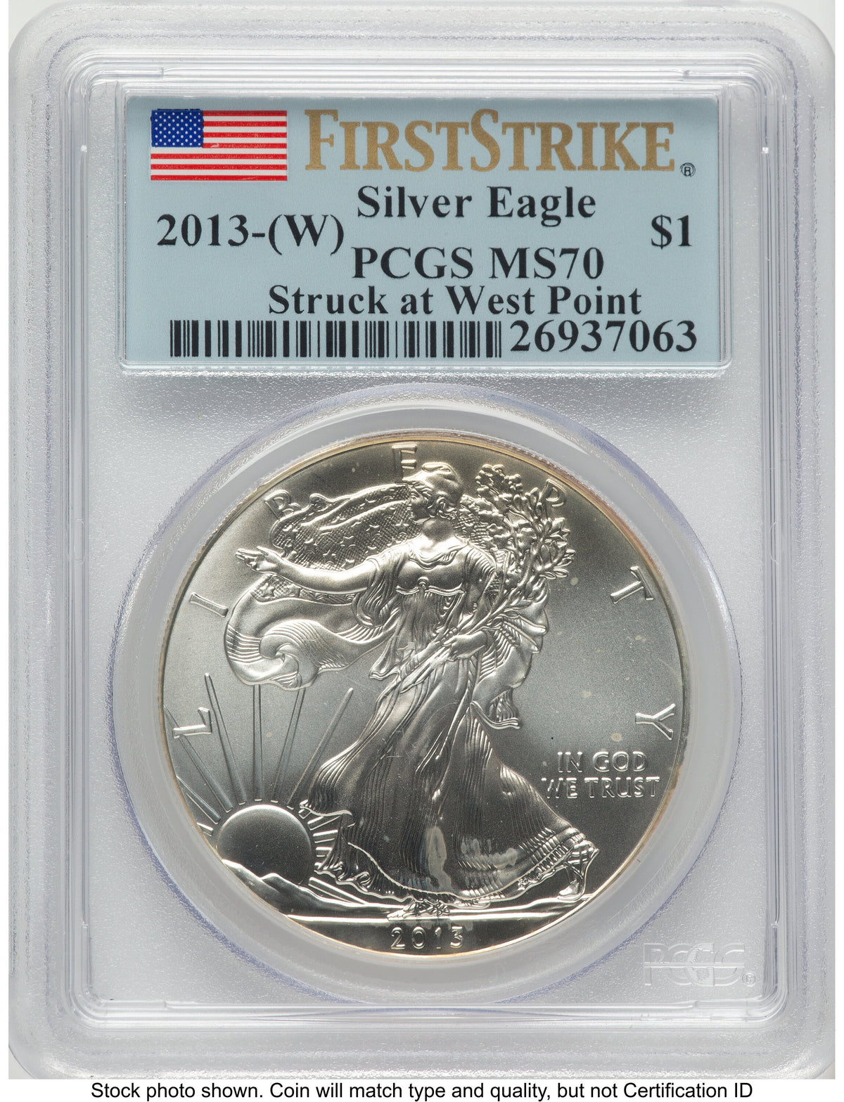 2013-(W) Silver Eagle FS Flag PCGS MS70