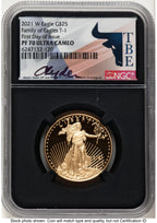 2021-W Type 1 Proof Gold Eagle 1/2 oz FDI David J Ryder TBE Label NGC PF70