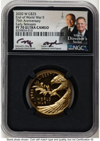 2020-W 1/2 oz Proof Gold End of World War II 75th Anniversary ER /David J Ryder Mint Director's Series NGC PF70 Ed Moy