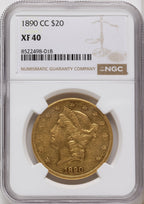 1890-CC $20 Liberty Double Eagle NGC XF40