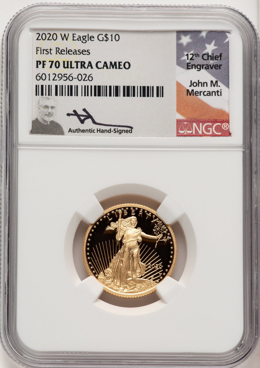 2020-W Proof Gold Eagle 1/4 oz FR John NGC PF70 Mercanti