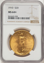 1910 $20 Saint-Gaudens Double Eagle NGC MS64+