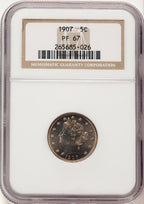 1907 5C Proof Liberty Nickel NGC PR67