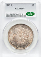 1894-S CAC Morgan Dollar CACG MS64