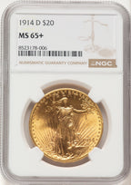 1914-D $20 Saint-Gaudens Double Eagle NGC MS65+ (507104006)
