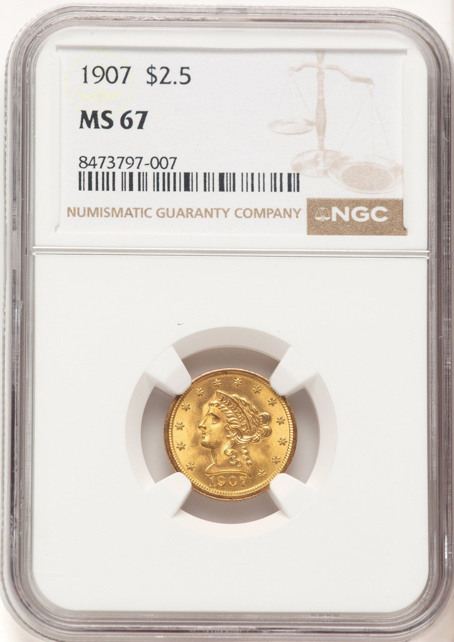 1907 $2.50 Liberty Quarter Eagle NGC MS67 (507110001)