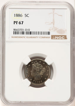 1886 5C Proof Liberty Nickel NGC PR67