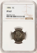 1886 5C Proof Liberty Nickel NGC PR67