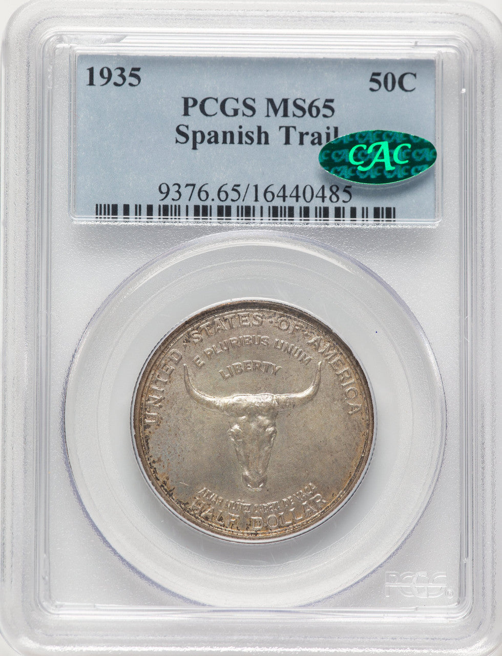 1935 50C Spanish Trail CAC Commemorative Silver PCGS MS65