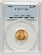 1899 $2.50 Liberty Quarter Eagle PCGS MS64