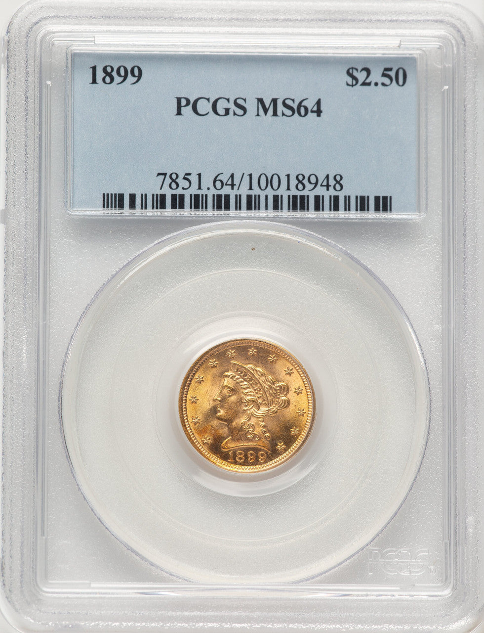 1899 $2.50 Liberty Quarter Eagle PCGS MS64