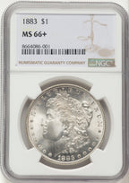 1883 Morgan Dollar NGC MS66+
