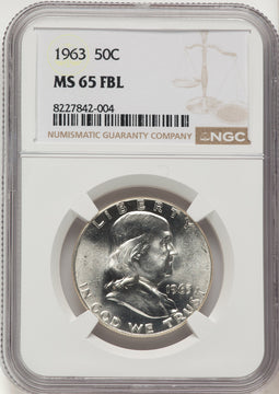 1963 50C FL Franklin Half Dollar NGC MS65