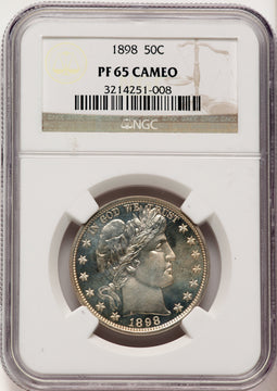 1898 50C CA Proof Barber Half Dollar NGC PR65
