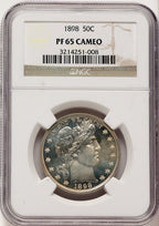 1898 50C CA Proof Barber Half Dollar NGC PR65