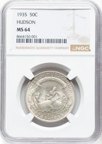 1935 50C Hudson Commemorative Silver NGC MS64