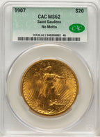 1907 $20 Saint Saint-Gaudens Double Eagle CACG MS62