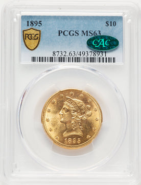 1895 $10 CAC Liberty Eagle PCGS MS63