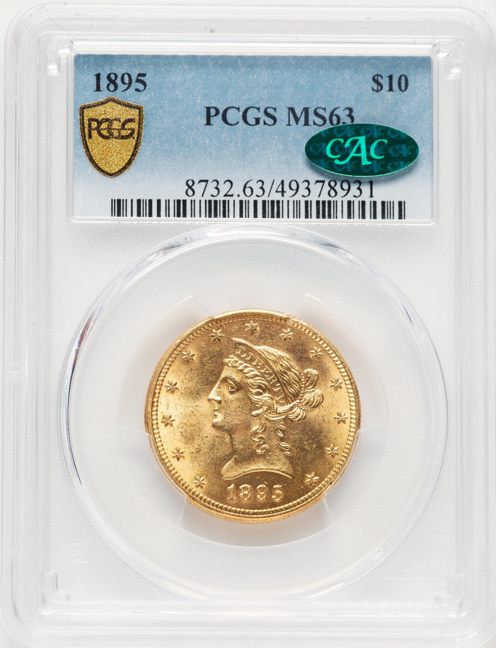 1895 $10 CAC Liberty Eagle PCGS MS63