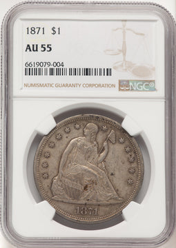 1871 Seated Dollar NGC AU55