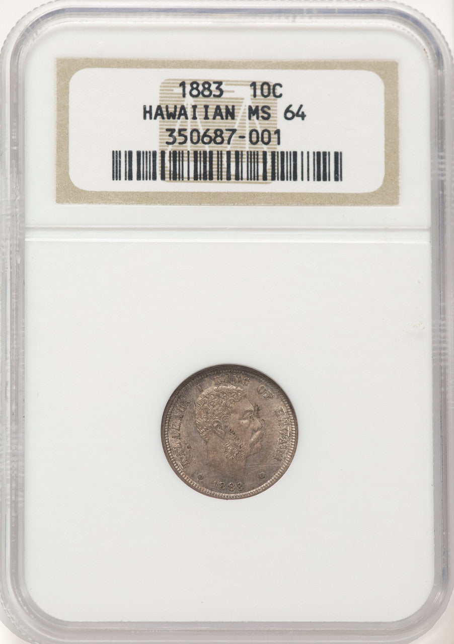 1883 Hawaii Ten Cents Coins of Hawaii NGC MS64
