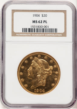 1904 $20 PL Liberty Double Eagle NGC MS62