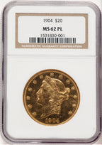 1904 $20 PL Liberty Double Eagle NGC MS62