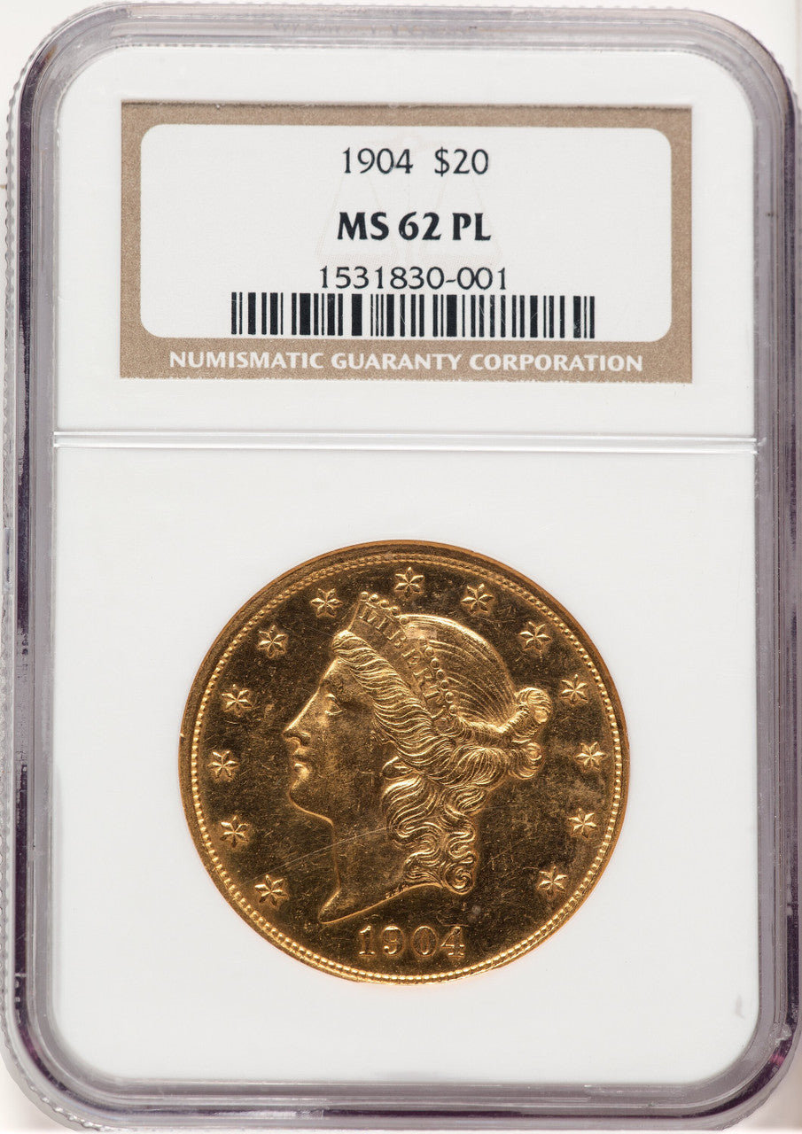 1904 $20 PL Liberty Double Eagle NGC MS62