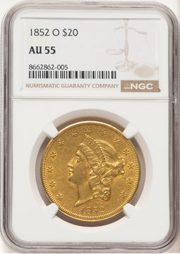 1852-O $20 Liberty Double Eagle NGC AU55 (507258022)