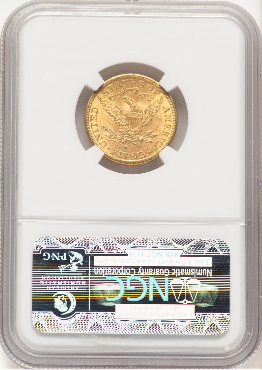 1893-S $5 CAC Liberty Half Eagle NGC MS63