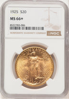 1925 $20 Saint-Gaudens Double Eagle NGC MS66+ (507267038)