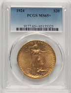 1924 $20 Saint Saint-Gaudens Double Eagle PCGS MS65+ (507297002)