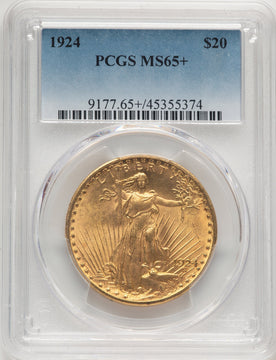 1924 $20 Saint Saint-Gaudens Double Eagle PCGS MS65+ (507297004)