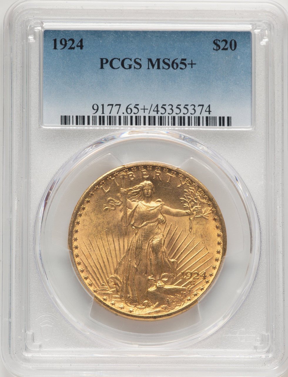 1924 $20 Saint Saint-Gaudens Double Eagle PCGS MS65+ (507297004)