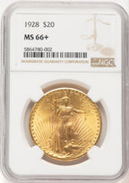 1928 $20 Saint-Gaudens Double Eagle NGC MS66+ (507306003)