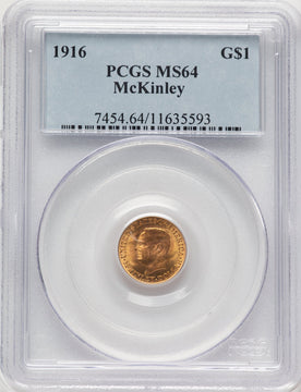 1916 G$1 McKinley Commemorative Gold PCGS MS64 (507307001)