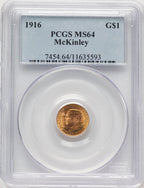 1916 G$1 McKinley Commemorative Gold PCGS MS64 (507307001)