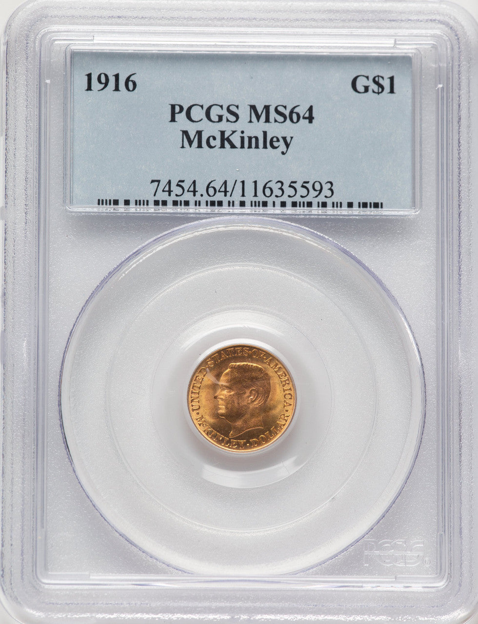 1916 G$1 McKinley Commemorative Gold PCGS MS64 (507307001)